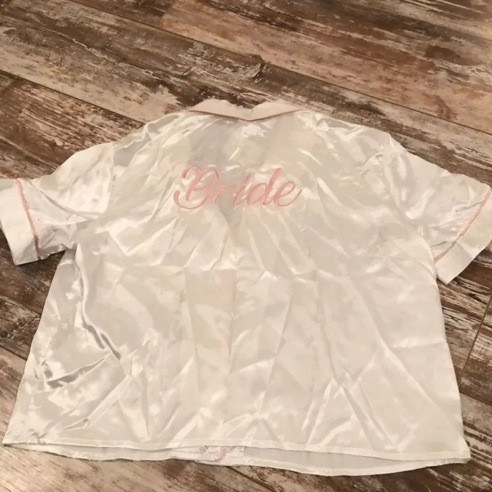 New Weekend Edition “Bride” Pajama Silky Top size small